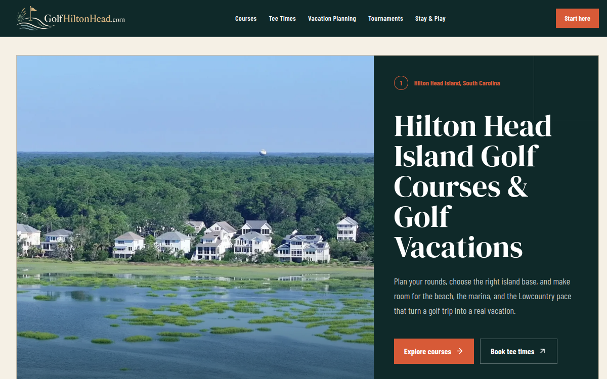 Golf Hilton Head website preview
