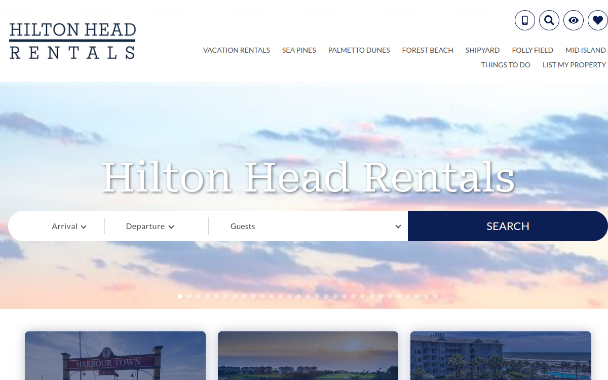 Hilton Head Rentals — Flagship website preview